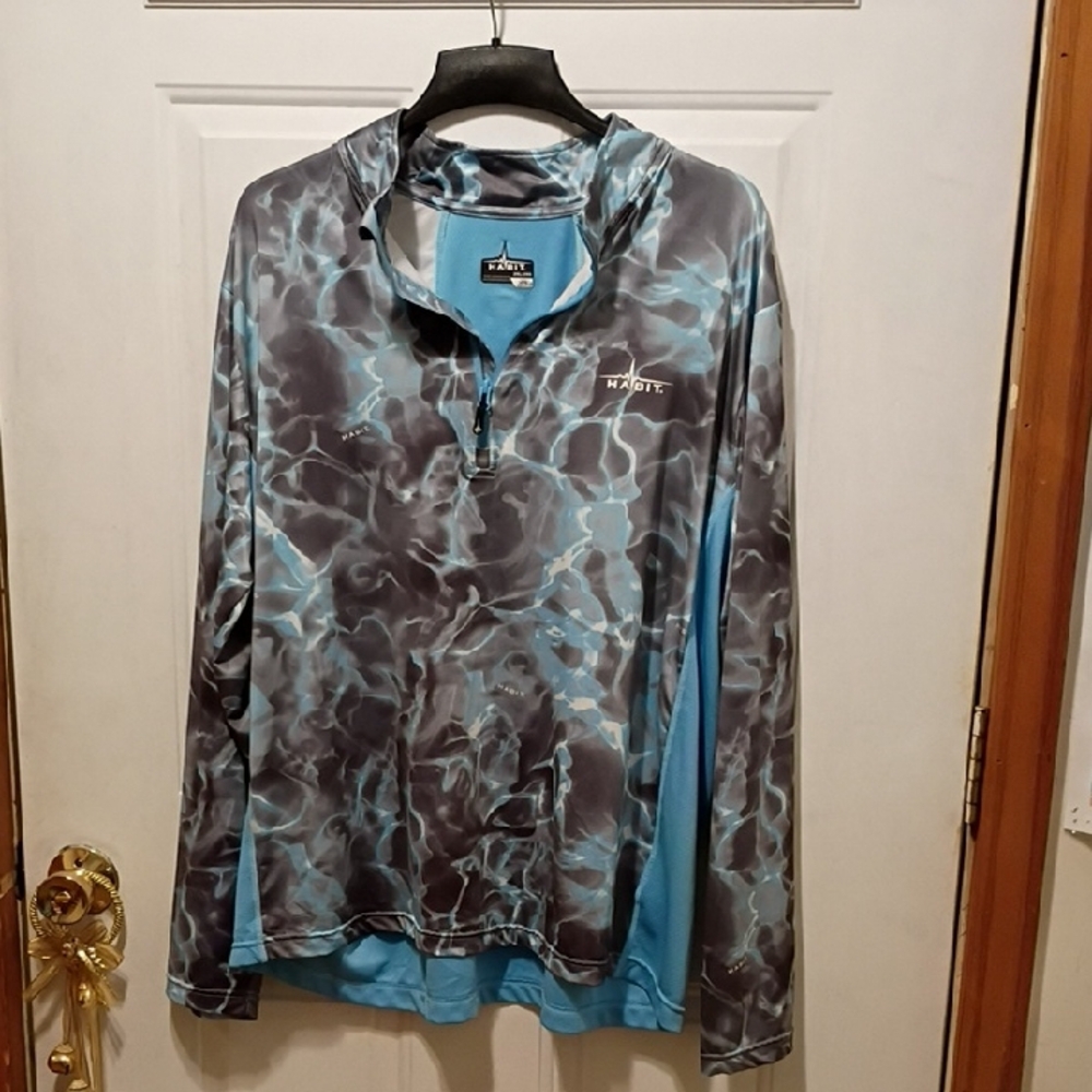 Hakit Men's Oceanic Blue and Gray Pullover Hoodie